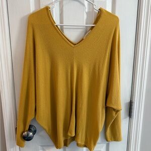 Jolie Golden V-Neck Top size Large